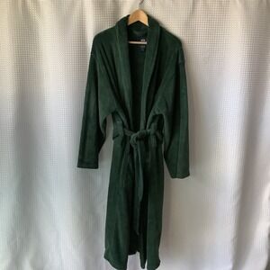 Stafford Mens Green Robe One Size, Belt, 3 Pockets